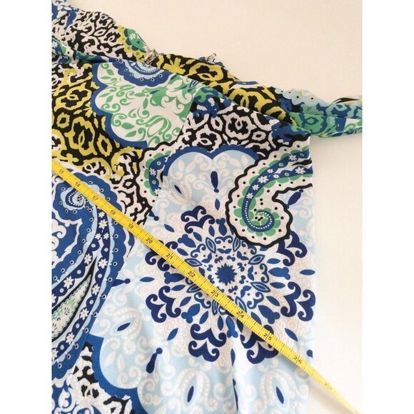 Joseph Ribkoff Paisley Multicolor 3/4 Sleeve Zip-Front A-Line Dress 2 - Picture 15 of 16